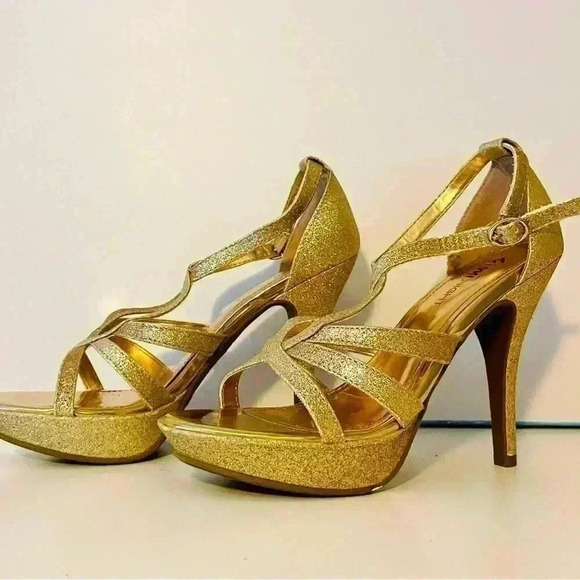 Fioni Night Gold Pumps Glam Festive Formal - Picture 3 of 9